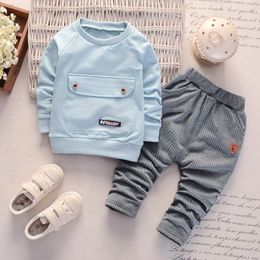 Children Boys Girls Cotton Clothing Sets Fashion Baby Gentleman Jacket Pants 2Pcs/Sets Spring Autumn Formal Toddler Tracksuits