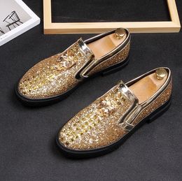 Hot Sale Men Loafers Slippers Smoking Slip-on Shoes Luxury Party Wedding Black Dress Shoes Men's Flats Free Shipping