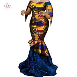 Made in China 2020 Fashion African Dresses for Women Dashiki Plus Size African Clothes Bazin Plus Size Party Dress WY6830