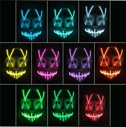 LED Light Mask Up Funny Mask from The Purge Election Year Great for Festival Cosplay Halloween Costume New Year Cosplay GB1632