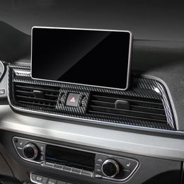 ABS Centre Console Air Outlet Frame Decoration Decals Car Styling For Audi Q5 FY 2018 2019 LHD Carbon Fibre Colour Interior