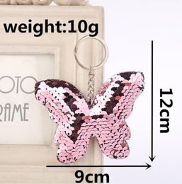 Butterfly Keychain Glitter Sequins Key Chain Gift For Women Girl Cartoon Key Ring Women Bag Pendant Accessories Animal Key Chains