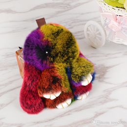 2019 new cute rabbit plush pendant lazy rabbit fur cute rabbit Jewellery plush toys key chain backpack ornaments toys wholesale