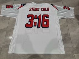 098 Custom Men Cold Steve Austin Team Issued blue White College Jerseys size s-5XL any name or number jersey