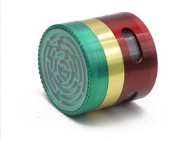 Side four-hole labyrinth cover zinc alloy smoke grinder four-layer 63mm color-matching manual metal smoke grinder
