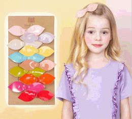 15614 Baby Girls Barrette Kids Candy Color Cute PU Leather Bokwnot Hair Clip Barrettes Children Girl Hairpins Barrettes 10 colors