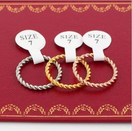 Korean version simple bony end ring, 18k rose gold twist ring, women's ornament little ring