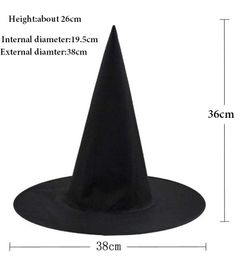 Cheap Halloween Costume Party Black Witch Hats Promotion Cool Children Kids Adult Oxford Costume Party Props Cap Wholesale DHL FREE