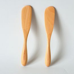 High Quality Japanese Style Wood Butter Cheese Knife Marmalade Spatula Wooden Tableware with Thick Handle WB338