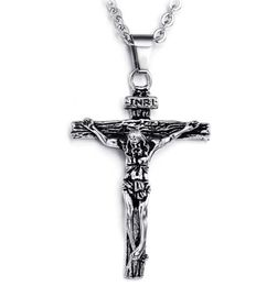 Fashion-Steel Jesus Christian Cross Crucifix Pendant Necklace Hip Hop Jewellery for Men Pendant Designer Jewellery Christmas Gift