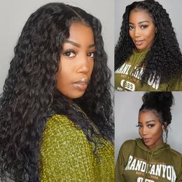 2022 360 Lace Frontal Wig Water Wave Remy for Black Women Brazilian Ponytail Swiss body