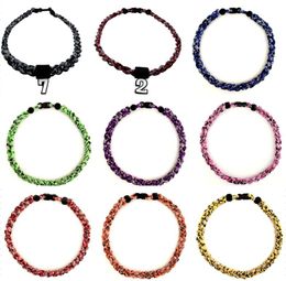 12pcs colors Baseball Tornado 3 Rope Braided Energy Necklace Navy Blue Black White Digital Camo 18" 20" (18)