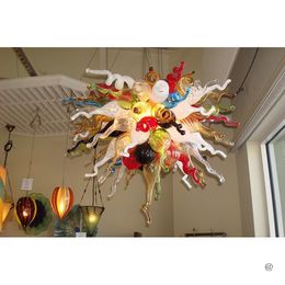 Certificate Blown Chandeliers Light Multi Color Murano Art Chandelier Home Hotel Decoration Glass Lighting