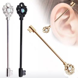 Fashion Key Design Ear Barbell Scaffold Bar Barbell Piercing Cartilage Earring Body Jewellery Industrial Piercing