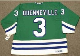 Custom Men Youth women Vintage #3 JOEL QUENNEVILLE Hartford Whalers 1988 CCM Hockey Jersey Size S-5XL or custom any name or number