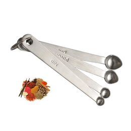 Stainless Steel Condiment Measuring Spoons Kitchen Baking Seasoning Measure Scoop Set Kitchen Tool