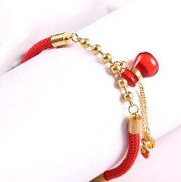 Fashion-jewelry lucky bracelets for women red strings rose gold ball bracelets simple hot fashion free of shipping