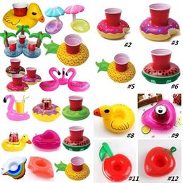 Inflatable Cup Float Flamingo Cup Holder Coasters Inflatable Drink Holder for Swimming Pool Air Mattresses for Cup Party SuppliesI175