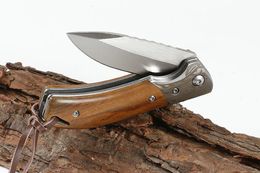 New Arrival Ball Bearing Flipper Folding Knife 440C Drop Point Satin Blade Rosewood Handle EDC Pocket Gift Knives With Retail Box