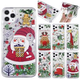 Merry Christmas Tree Dynamic Quicksand Glitter Star Phone Case For iphone 11 11pro 11pro max Xs max Xr X 7 plus Cover Hard PC Shell