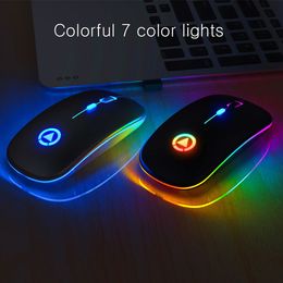 Wireless Silent LED Backlit Mice Rechargeable Luminous Mouse USB Optical Ergonomic Gaming Mouse PC Computer RGB Mice For Laptops Computer PC