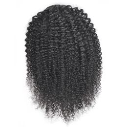 Hot Sale Kinky curly Ponytail human hairpiece 10A African human Ponytail extension natural black 1b for black women free shipping 140g