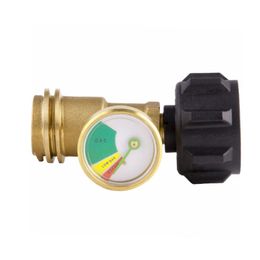 Grill BBQ Pressure Metre Tank Gauge Gas Indicator Fuel Brass with automatic shut-off