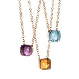 New Style Classic Candy Necklace 16 Kind Of Colors Crystal Buckle Water Necklaces For Women Love Gift Djn007 J190610