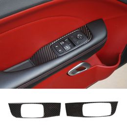 Carbon Fiber Window Lift Button Frame Decoration Accessories for Dodge Challenger 2015 UP Car Interior Accessories