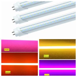 T8 48" Inch LED Color Lights 4ft G13 V shape LED Tube Red Blue Green Yellow Orange Pink Purple Colored Fluorescent Replacement Lamp