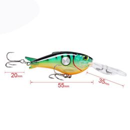 New Crankbait Fishing Lure 1PC 55mm 10g 1.8-3.9M Wobbler Floating Crank Baits Artificial Hard Fishing Lure Saltwater Free Shipping