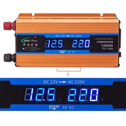 Freeshipping 1200W Car inverter 12 V 220 V Voltage Converter 12v to 220v Car Charger Volts display CY892