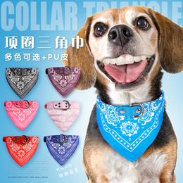 Adjustable Pet Dog Cat Bandana Scarf Collar Neckerchief Dog Bandana Triangle Scarf Collars Pet Cat Puppy Collars wcw583