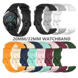 20mm for Huawei watch GT2 42MM band /22mm for Huawei watch GT GT2 46MM Silicone Watchband For Samsung Galaxy watch Active2 42/46mm S2 S3