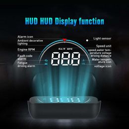 3 5inch Universal Car Head Up Display Hud Obd Ii Obd2 Mph Km H Speeding Warning Digital Speedometer Display Fuel Consumption Te1201h