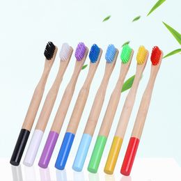 Bamboo toothbrush private label BPA free paper box package round handle DoPunt bristle disposable private logo eco-friendly