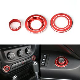 Car Mirror Switch & Cigarette Lighter Trim Button Trim Decoration Cover For Jeep Wrangler JK 2011-2017 Car Interior Accessories