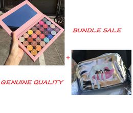 Christmas Cosmetic Bundle Sale Pink One Open Eyeshadow Palette+sier Zipped Makeup Bag High Quality Blendable Eye Shadow 28 Color Free Ship