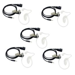 5X 2.5mm Covert Air Acoustic Earpiece Headset + Mic for Cobra MT/PR/LI/CX/CXT/CXR