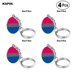 Bisexual Key Ring Lapel Pin Flag badge Brooch Pins Badges 4PC