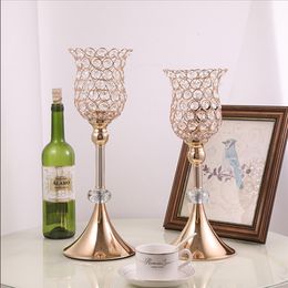 New style Tall Crystal Flower Stand Pillar for Wedding Walkway wedding table crystal floral stand senyu0396