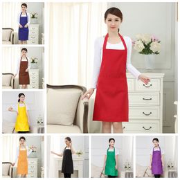 Cooking Baking Apron Solid Color Kitchen Apron Restaurant Aprons For Women Home Sleeveless Apron 10 Colors Wholesale Customizable DBC BH2667