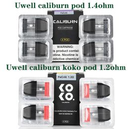 Originale Uwell Caliburn 1.4ohm Pod Caliburn Koko Pod 1.2OHM con cartuccia remillabile da 2 ml per Uwell Caliburncaliburn Kok Kit
