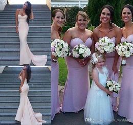 2019 Cheap Simple Bridesmaid Dress Mermaid Sweetheart Long Country Garden Wedding Party Guest Maid of Honour Gown Plus Size Custom Made