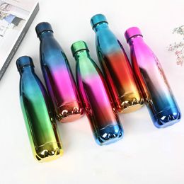 500ml Cola Bottle with Lid Plating Bottles Double Wall Vacuum Insulated Stainless Steel Cooler Keeper