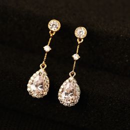 Super glittering ! fashion designer long tassel diamond zircon long drop pendant stud dangle earrings for woman girls