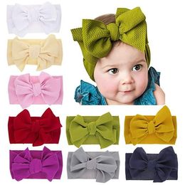 Cute Baby Girls Bows Headbands Elastic Hair Bow for Children Newborn Infant Toddler Boutique Hairband 15 Styles Kids Hair Accessories