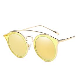 Wholesale-New Round Frame Polarised Sunglasses Double Piece Bright Sunglasses Small Clear Bag Cloth Box Gafas