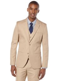 Brand New Champagne Groom Tuxedos Notch Lapel Side Vent Mens Wedding Tuxedos Man Jacket Blazer Popular 3Piece Suit(Jacket+Pants+Vest+Tie)185