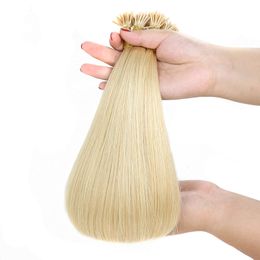 New arrived Indian remy hair pre-bonded I tip hair extensions Italian keratin blonde color613 capsule hair